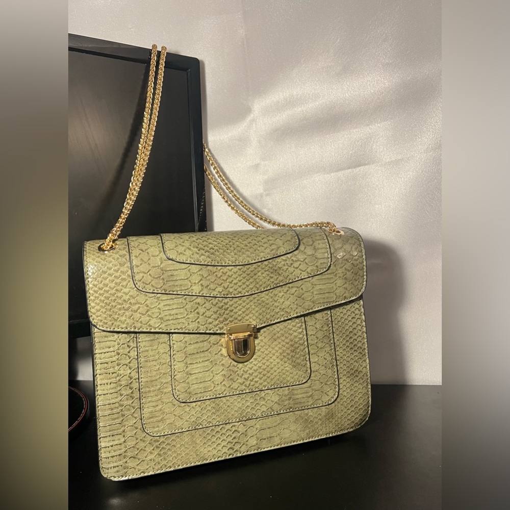 Mod X Snake Embossed Faux Leather Convertible Satchel